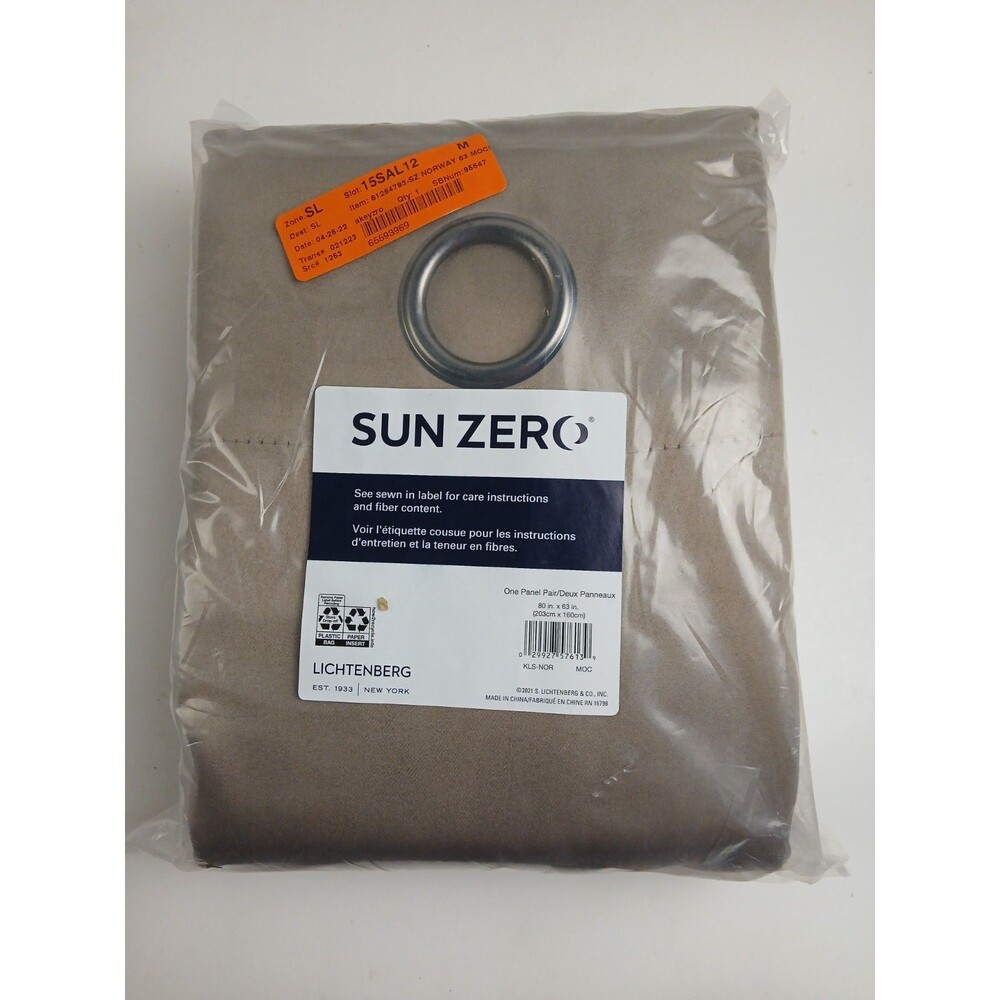 NEW Sun Zero Blackout 80 x 63 Grommet single curtain panel 'Mocha'' #CT21